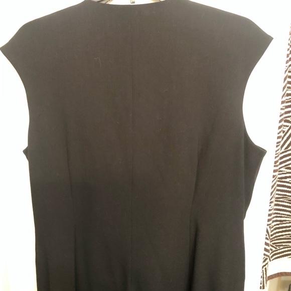 Calvin Klien size 14 black wrap dress with hidden zip gold detail - Picture 7 of 9